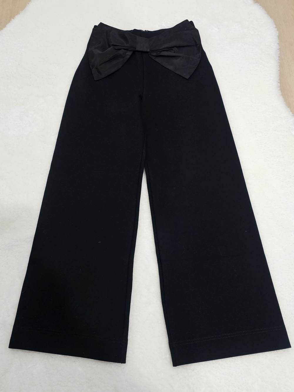 Maeve Colette Black Wide Leg Bow Pants Size 24 NWT Anthropologie Elegant Minimal - Picture 2 of 16
